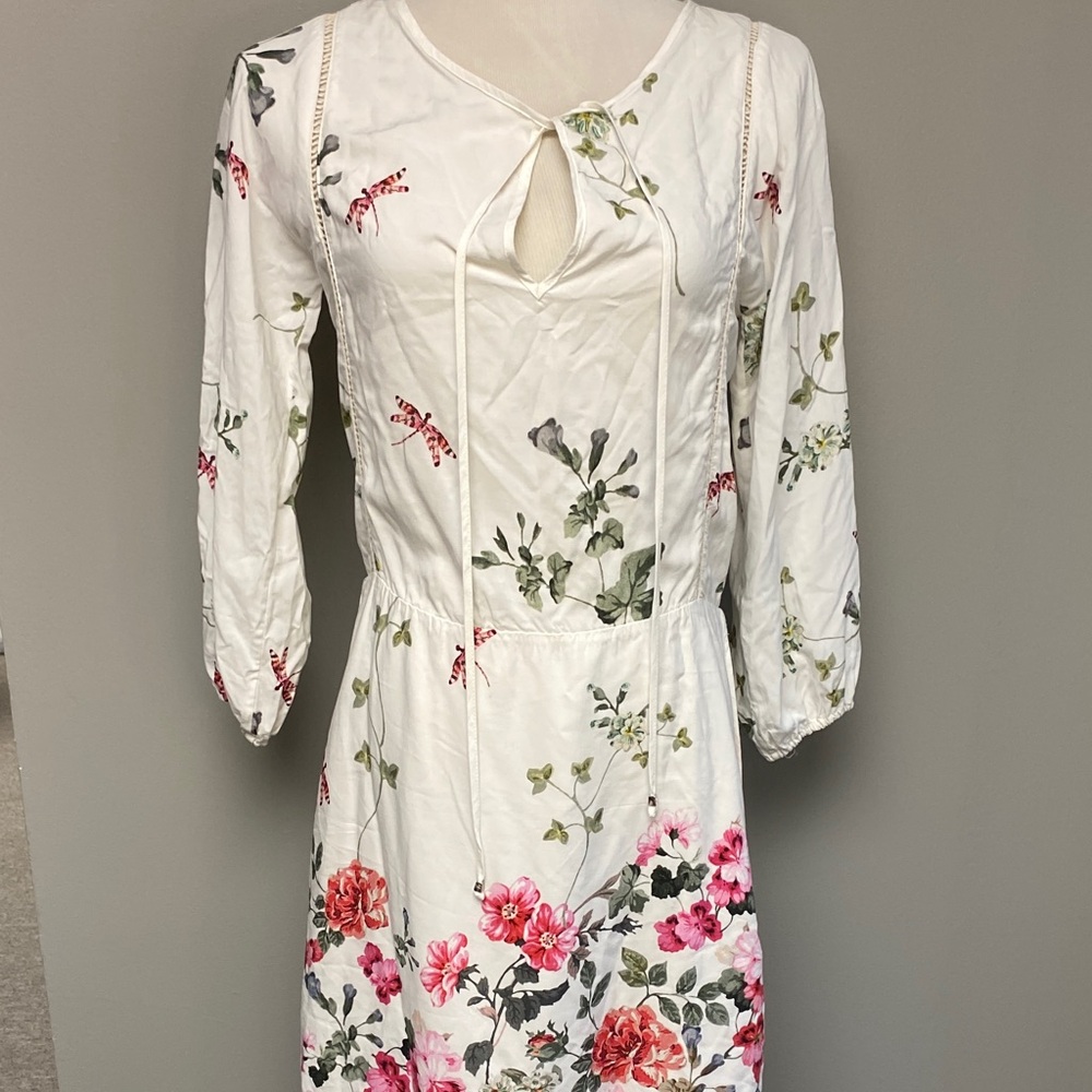Le Lis Blanc Elegant Long-Sleeve Floral Dress (Size P)